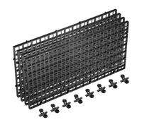 sourcing map 4 separadores de pecera de acuario, difusor de luz de plástico de 30,5 x 15,2 cm, filtro de rejilla inferior separador con clips de ventosa y ventosas para acuario, color negro