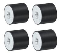 sourcing map 4 soportes de goma de rosca hembra M10 de 40 x 35 mm, aisladores de vibración, sustituye a almohadillas antivibración, bloque base plana silenciosa