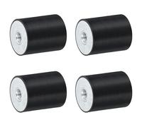 sourcing map 4 soportes de goma de rosca hembra M10 de 40 x 50 mm, aisladores de vibración, sustituye a almohadillas antivibración, bloque base plana silenciosa