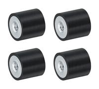 sourcing map 4 soportes de goma hembra de rosca M3 de 10 x 10 mm, aisladores de vibración, sustituye a almohadillas antivibración, bloque base plana silenciosa