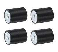 sourcing map 4 soportes de goma hembra de rosca M8 de 30 x 40 mm, aisladores de vibración, sustituye a almohadillas antivibración, bloque base plana silenciosa