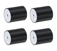 sourcing map 4 soportes de goma hembra de rosca M8 de 40 x 50 mm, aisladores de vibración, sustituye a almohadillas antivibración, bloque base plana silenciosa