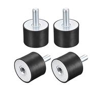 sourcing map 4 soportes de goma M10 macho/hembra aislador de vibración amortiguador de 40 mm x 30 mm, para motor de garaje, compresor de aire, bobinas de coche y barco