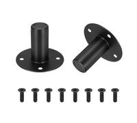 sourcing map 4 soportes para bocina, 4.25 x 3.15 pulgadas, adaptadores de montaje en poste de soporte de metal para bricolaje, cine en casa, estudio, gabinete, poste, color negro