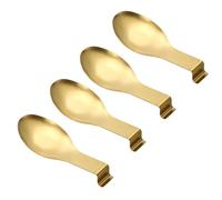 sourcing map 4 soportes para cucharas de acero inoxidable, soporte de 10.2 x 4 cucharas, resistente al calor, soporte para cucharones, estante para utensilios de cocina, encimera de cocina, pinzas y