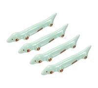 sourcing map 4 soportes para palillos, soporte de cerámica en forma de perro de 3.7 x 0.7 x 0.8 pulgadas, utensilios de cocina para cuchara, tenedor, cucharilla, color cian