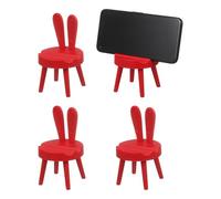 sourcing map 4 soportes para teléfono celular, soporte portátil multiángulo, lindo soporte para teléfono móvil, con forma de conejo, base universal para smartphone para decoración del hogar, oficina