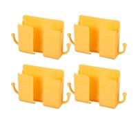 sourcing map 4 soportes para teléfono montados en la pared con gancho, soporte autoadhesivo ABS para teléfono con agujero de carga, cargador de control remoto, organizador para el hogar, oficina