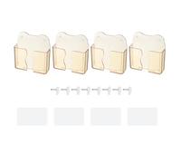 sourcing map 4 soportes para teléfono montados en la pared, soporte autoadhesivo para teléfono de PC con agujero de carga, cargador de control remoto, organizador para el hogar, oficina, dormitorio