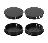 sourcing map 4 tapones de plástico para agujeros, 55 mm, tipo empotrado, tapones de bloqueo redondos para insertar muebles, paneles de tapas de extremo, color negro