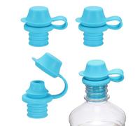 sourcing map 4 tapones de silicona para vino, reutilizables, a prueba de derrames, con tapa protectora para vino, cerveza, champán, hogar, cocina, bares, color azul