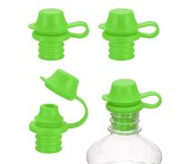 sourcing map 4 tapones de silicona para vino, reutilizables, a prueba de derrames, con tapa protectora para vino, cerveza, champán, hogar, cocina, bares, color verde