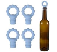 sourcing map 4 tapones de vino de silicona con forma de anillo, tapones de vino reutilizables, herméticos, a prueba de fugas, ahorrador de licor con tapón de botella de cerveza para bar fiesta de