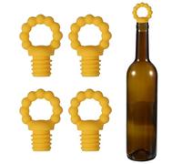 sourcing map 4 tapones de vino de silicona con forma de anillo, tapones de vino reutilizables, herméticos, a prueba de fugas, ahorrador de licor con tapón de botella de cerveza para bar fiesta de
