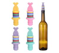 sourcing map 4 tapones de vino de silicona, divertidos tapones de vino con forma de pez, multicolor