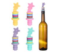 sourcing map 4 tapones de vino de silicona, divertidos tapones de vino en forma de estrella, multicolor