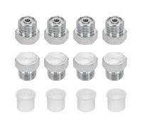 sourcing map 4 tapones hidráulicos ORFS, junta tórica, accesorios de manguera hidráulica de acero al carbono con chapado en zinc, se adapta a puertos hembra ORFS-04 (9/40.6 cm-18 UN)