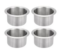 sourcing map 4 tazas de acero inoxidable 201, 5,5 x 10,7 cm, soporte para latas de bebidas, mesa de póquer, inserto para sofá, barco, coche, marino, color plateado