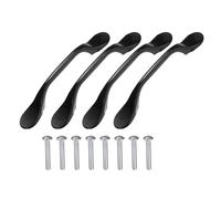 sourcing map 4 tiradores de cajón, manijas de puerta de 125 mm de longitud, manijas de aleación de zinc para muebles de baño, tocador, cocina, armario y armario, color negro