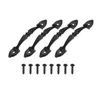 sourcing map 4 tiradores de cajón, manijas de puerta de 145 mm de longitud, manijas de aleación de zinc para muebles de baño, tocador, cocina, armario y armario, color negro