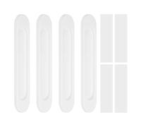 sourcing map 4 tiradores ovalados autoadhesivos para puerta corrediza, de aleación de aluminio de 5.8 pulgadas, tiradores de dedo para puerta corrediza de granero, ventanas, armarios, color blanco