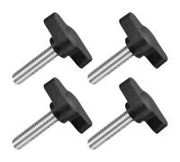 sourcing map 4 tornillos de mariposa en T, M6 x 25 mm, rosca macho, acero inoxidable 304, tornillos de pulgar en forma de T, mango de 27 mm de diámetro, para reemplazo de perilla de apriete manual,