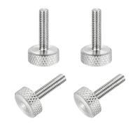 sourcing map 4 tornillos de pulgar moleteados de cabeza plana M4 x 16 mm, acero inoxidable 304 totalmente roscado, tornillos de tornillo de pulgar para cajas de computadora, tarjetas gráficas, color