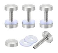 sourcing map 4 tornillos de separación de señal, 0.8 x 1.2 pulgadas, acero inoxidable, clavos de vidrio publicitario para marco acrílico, tablero publicitario, conectar y fijar, plata cepillada