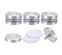 sourcing map 4 tornillos de separación de señal, 1.2 x 0.7 pulgadas, acero inoxidable, clavos de vidrio publicitarios para marco acrílico, tablero publicitario, conectar y fijar, plata cepillada