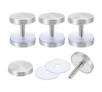 sourcing map 4 tornillos de separación de señal, 1.2 x 1.2 pulgadas, acero inoxidable, clavos de vidrio publicitario para marco acrílico, tablero publicitario, conectar y fijar, plata cepillada