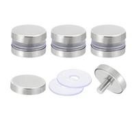 sourcing map 4 tornillos de separación de señal, 1 x 0.7 pulgadas, acero inoxidable, clavos de vidrio publicitario para marco acrílico, tablero publicitario, conectar y fijar, plata brillante