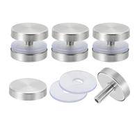 sourcing map 4 tornillos de separación de señal, 1 x 0.8 pulgadas de acero inoxidable para clavo de vidrio publicitario para marco acrílico, tablero publicitario, conectar y fijar, plata cepillada