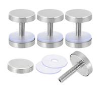 sourcing map 4 tornillos de separación de señal, 1 x 1.2 pulgadas, acero inoxidable, clavos de vidrio publicitario para marco acrílico, tablero publicitario, conectar y fijar, plata brillante