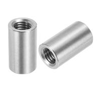 sourcing map 4 tuercas de conector redondas M14, tuerca de acoplamiento de acero inoxidable 304 de 35 mm de longitud para soporte, M14 x 35 x 20 mm