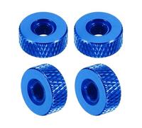 sourcing map 4 tuercas moleteadas, M5 x 12 mm x 5 mm, hembra, aluminio, planas, bloqueo de agujero, tuercas de ajuste, manijas para piezas de impresora 3D, máquina, bricolaje, color azul