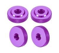 sourcing map 4 tuercas moleteadas, M5 x 16 mm x 5 mm, aluminio plano a través del agujero pasante, tuercas de ajuste, tuercas de ajuste para piezas de impresora 3D, máquina, bricolaje, morado