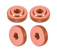 sourcing map 4 tuercas moleteadas, M5 x 16 mm x 5 mm, aluminio plano a través del agujero pasante, tuercas de ajuste, tuercas de ajuste para piezas de impresora 3D, máquina, bricolaje, naranja