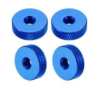 sourcing map 4 tuercas moleteadas, M5 x 16 mm x 5 mm, hembra, aluminio, planas, bloqueo de agujero, tuercas de ajuste, manijas para piezas de impresora 3D, máquina, bricolaje, color azul