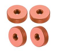 sourcing map 4 tuercas moleteadas, M5 x 16 mm x 5 mm, hembra, aluminio, planas, bloqueo de agujero, tuercas de ajuste, manijas para piezas de impresora 3D, máquina, bricolaje, naranja