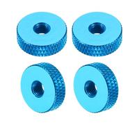 sourcing map 4 tuercas moleteadas, M5 x 16 mm x 5 mm, hembra, aluminio, planas, bloqueo de agujero, tuercas de ajuste, manijas para piezas de impresora 3D, máquina, bricolaje, azul cielo