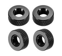 sourcing map 4 tuercas moleteadas, M6 x 12 mm x 5 mm hembra de aluminio plano a través de agujero pasante, tuercas de ajuste, tuercas de ajuste para piezas de impresora 3D, máquina, bricolaje, color