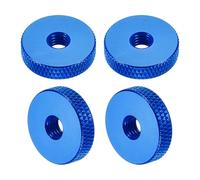 sourcing map 4 tuercas moleteadas, M6 x 20 mm x 5 mm, hembra, aluminio, planas, bloqueo de agujero, tuercas de ajuste, manijas para piezas de impresora 3D, máquina, bricolaje, color azul