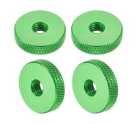 sourcing map 4 tuercas moleteadas, M6 x 20 mm x 5 mm hembra de aluminio plano a través de agujero pasante, tuercas de ajuste, tornillos de perilla para piezas de impresora 3D, máquina, bricolaje