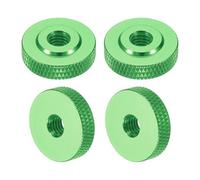 sourcing map 4 tuercas moleteadas, M6 x 20 mm x 6 mm, aluminio plano a través del agujero pasante, tuercas de ajuste, tuercas de ajuste para piezas de impresora 3D, máquina, bricolaje, verde