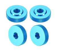 sourcing map 4 tuercas moleteadas, M6 x 20 mm x 6 mm, aluminio plano a través del agujero pasante, tuercas de ajuste, tuercas de ajuste para piezas de impresora 3D, máquina, bricolaje, azul cielo