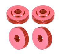 sourcing map 4 tuercas moleteadas, M6 x 20 mm x 6 mm, aluminio plano a través del agujero pasante, tuercas de ajuste, tuercas de ajuste para piezas de impresora 3D, máquina, bricolaje, rojo vino