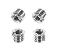 sourcing map 4 tuercas reductoras de rosca de acero inoxidable 316, M8 x 1,25 macho a M5 x 0,8 hembra, 4 mm de largo, métrico de reparación, tuerca de inserción, adaptador roscado, reductor de manga