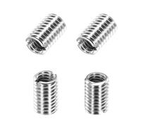 sourcing map 4 tuercas reductoras de rosca de acero inoxidable 316, M8 x 1,25 macho a M6 x 1 hembra, 12 mm de largo, métrica, tuerca de reparación, adaptador roscado, reductor de manguito, cierre de