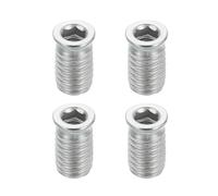 sourcing map 4 tuercas roscadas, M6 x 20 mm, insertos de tuerca hexagonal para madera, tornillos de acero inoxidable 304, tuercas de tornillo para muebles, conector de tornillo de madera