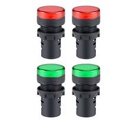sourcing map 4 Uds luz indicadora roja verde CA 380V, montaje en Panel de 22mm, para Panel de Control eléctrico, HVAC, proyectos de bricolaje